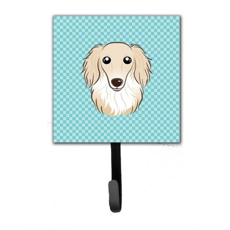 Micasa Checkerboard Blue Longhair Creme Dachshund Leash & Key Holder MI719441